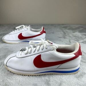 Nike Classic Cortez Forrest Gump Shoes Mens Size 7.5 White Red Blue Leather